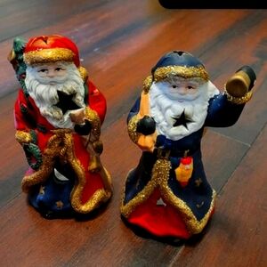 🦋 Vintage Ceramic Santa Claus / Father Christmas / St Nick  Set